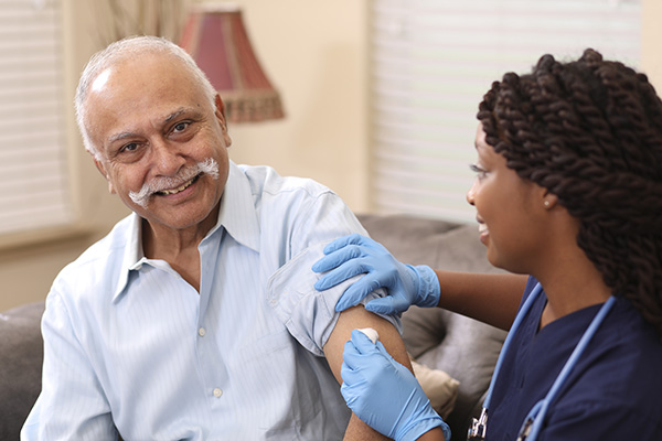 A vaccination taking place